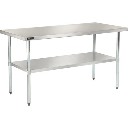 GLOBAL INDUSTRIAL 30W x 24D x 35H 18 Gauge 430 Stainless Steel Workbench, Galvanized Legs & Undershelf 493594